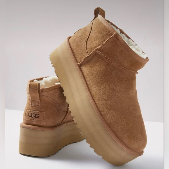 🤎BNIB CLASSIC ULTRA MINI PLATFORM BOOT CHESTNUT-WMS 7 🤎 - Picture 2 of 10